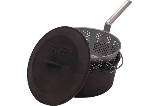 Cast Iron Fry Pot 7 Qt. w/ Lid & Basket