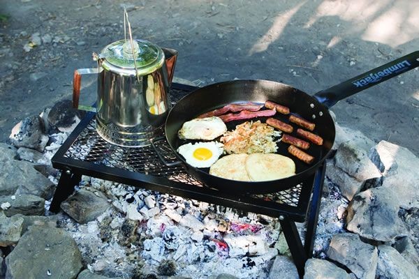 Camp chef lumberjack 2025 over fire grill