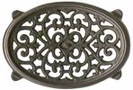 Trivet - Small Oval Filigree - Matte Black